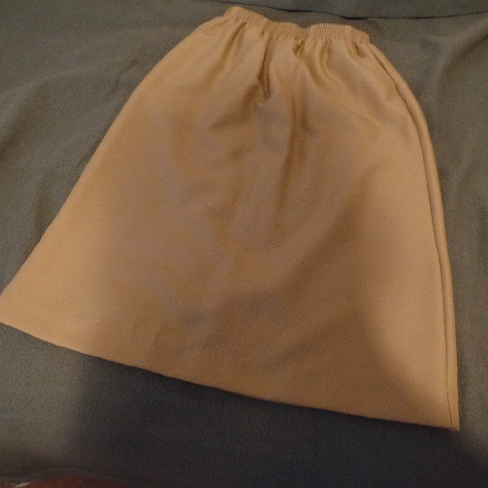 Blair Tan Skirt Side Slant Pockets
